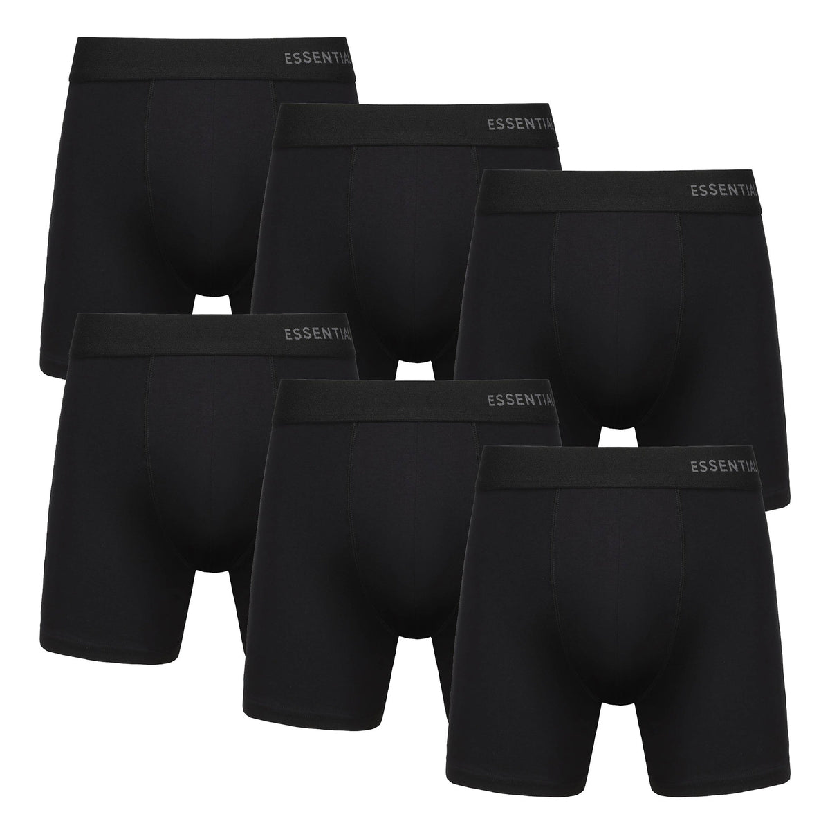 6PK Mens Boxer Premium Bamboo Black