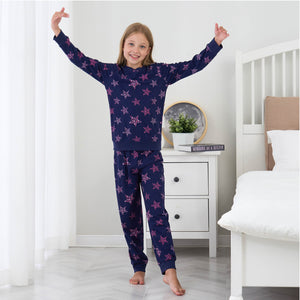 Girls Navy Pyjama Set 