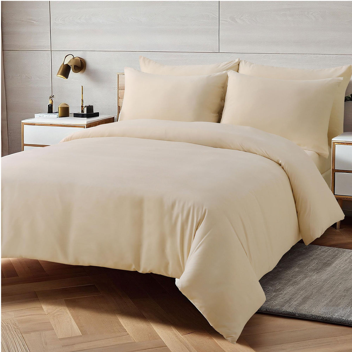Beige Duvet Cover Set - Microfibre