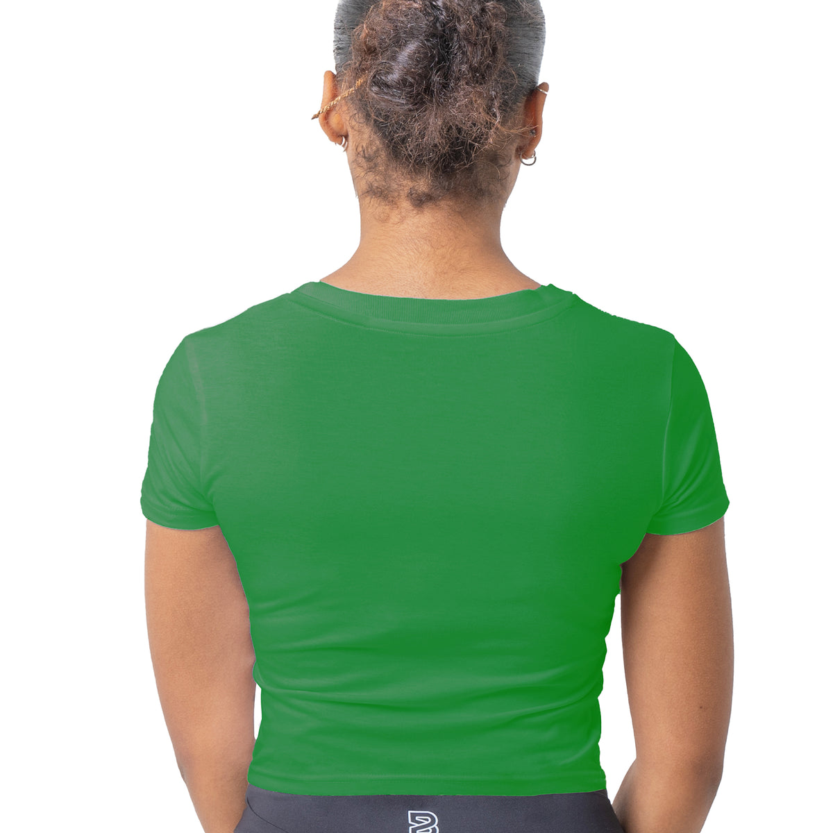 Ladies Green Crop Length T-Shirt