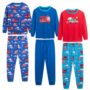 3PK Boys LS Long Pyjamas Transport - Younger