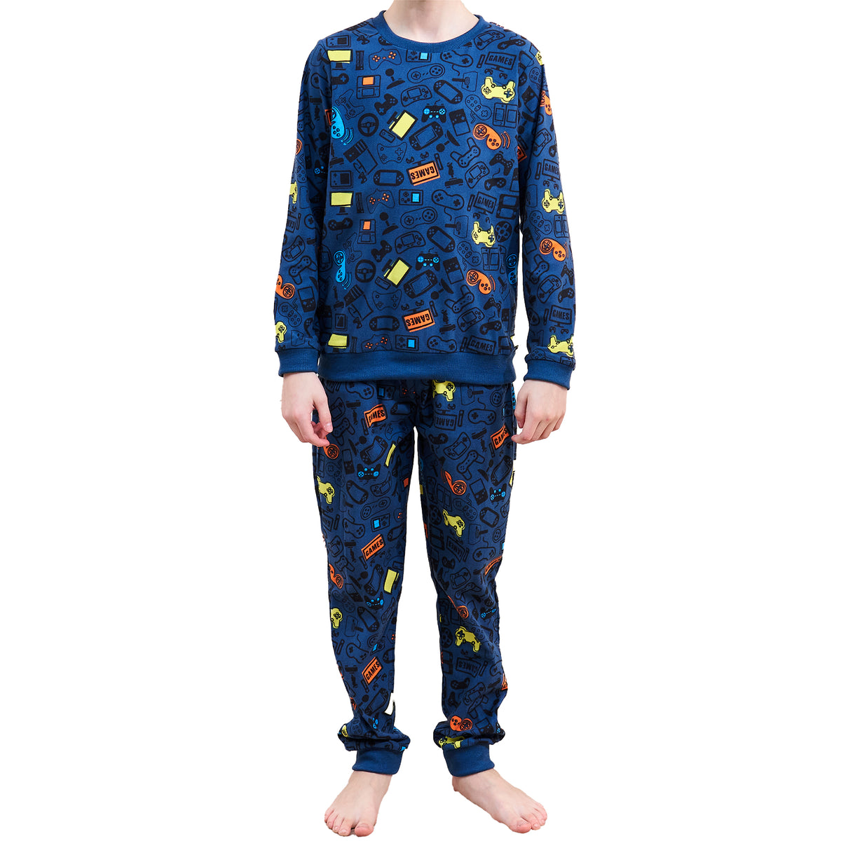 Boys LS Pyjamas Set - Fake Cotton game over