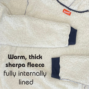 Mens Flannel & Sherpa Lined grey LS Pyjamas Set