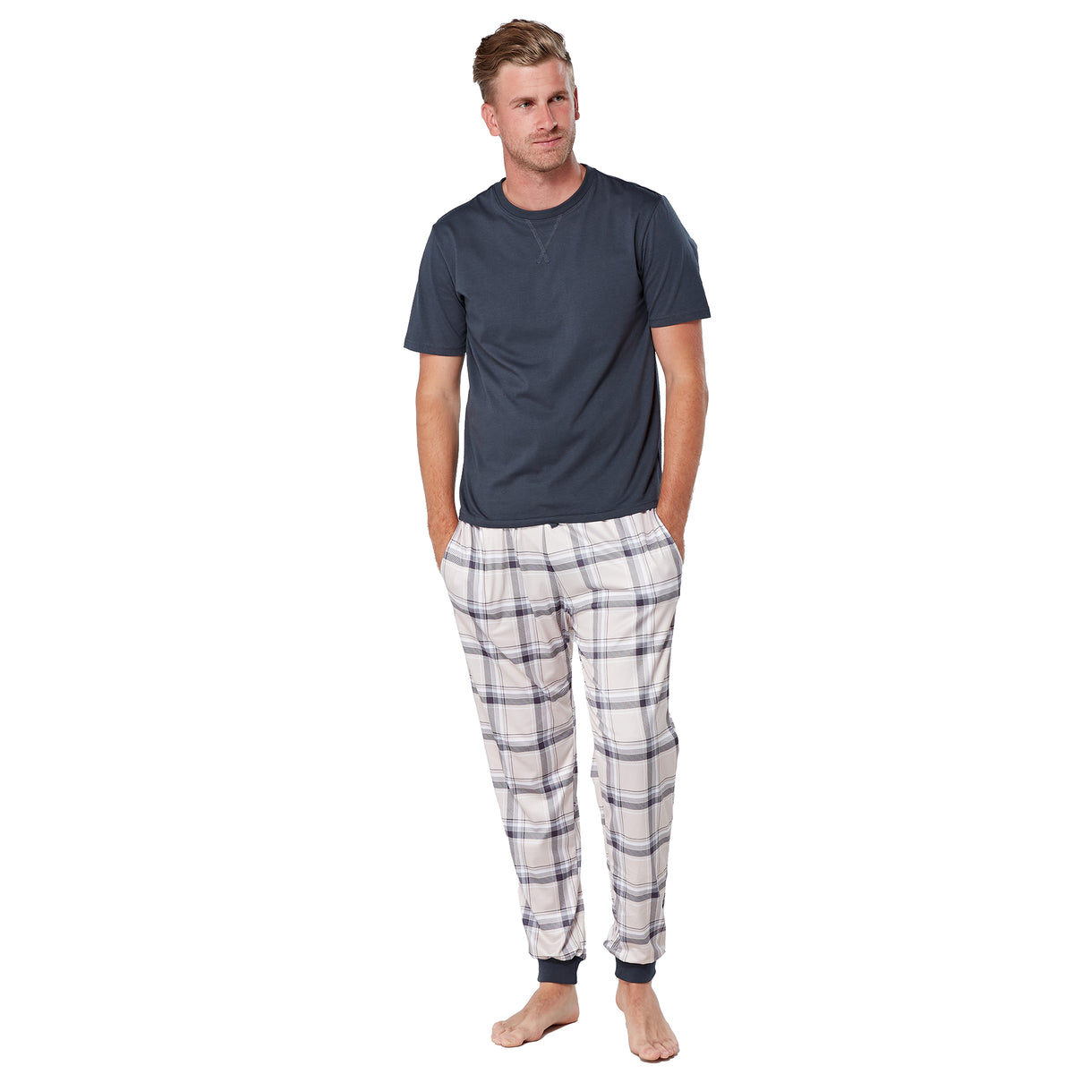 Grey / Cream Soft Touch Short Pyjama Set 