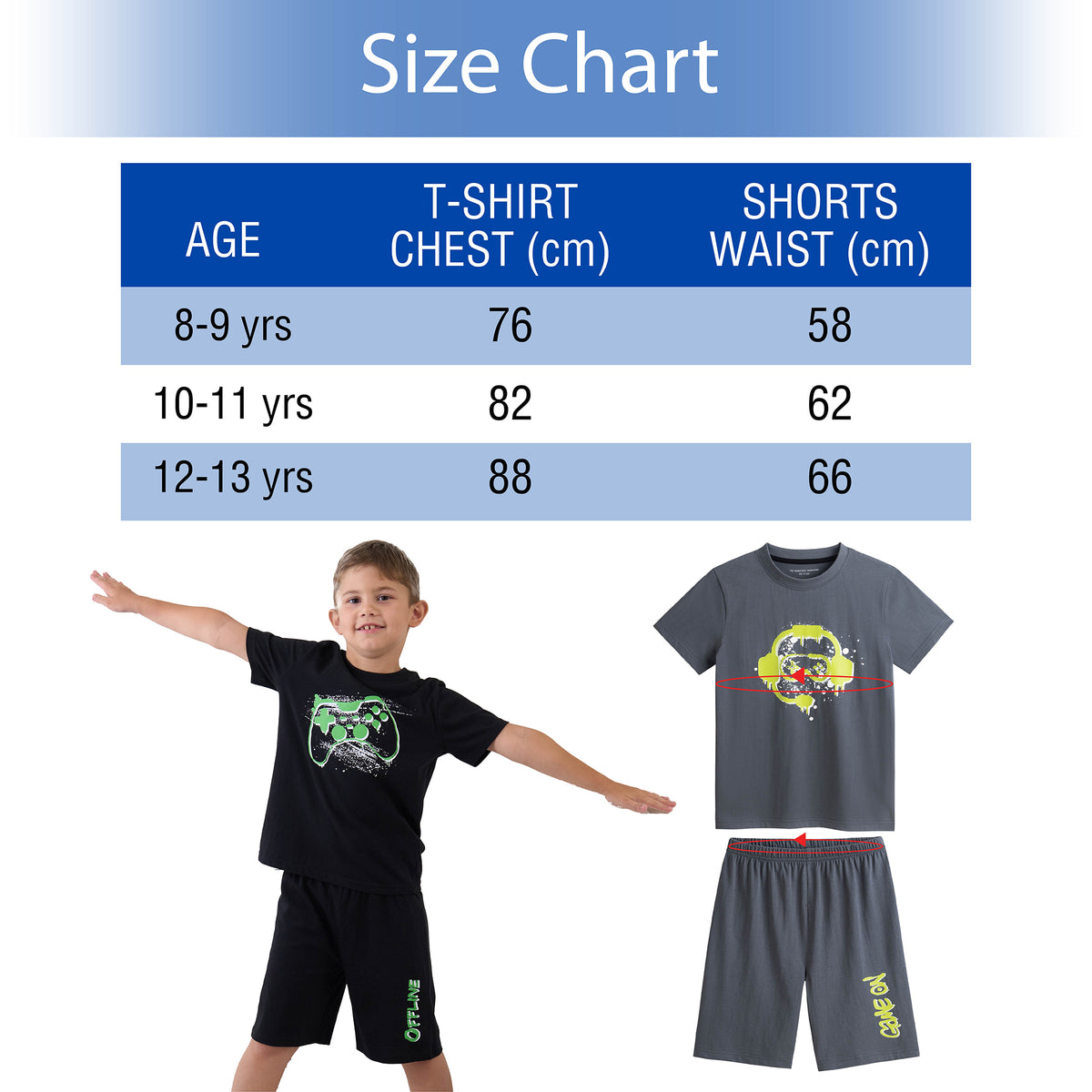 3PK Boys Shorty Pyjamas Techno