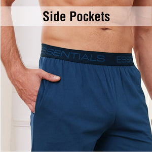 1 Pack Cotton Jersey lounge pants with elasticated waistband Blue
