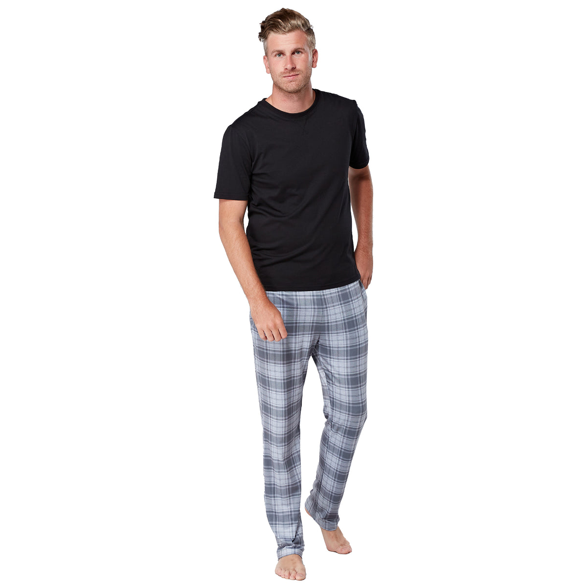 Black / Grey Soft Touch Short Pyjama Set 