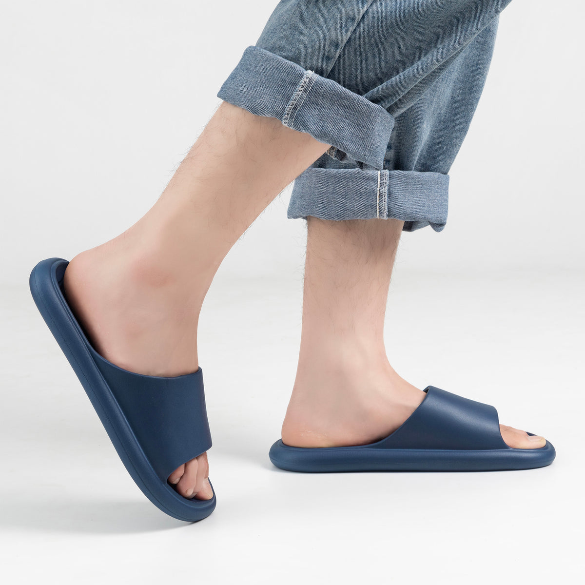 Mens Anti-Slip Adult Sliders (Navy)