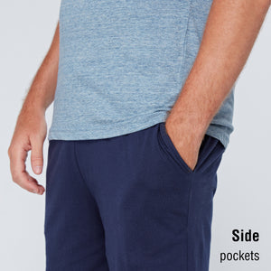 Blue Marl/Navy Shorty Pyjamas Set