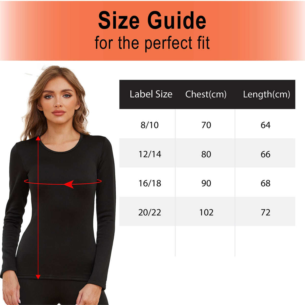 Womens 1 Pack Thermal Top (Black)