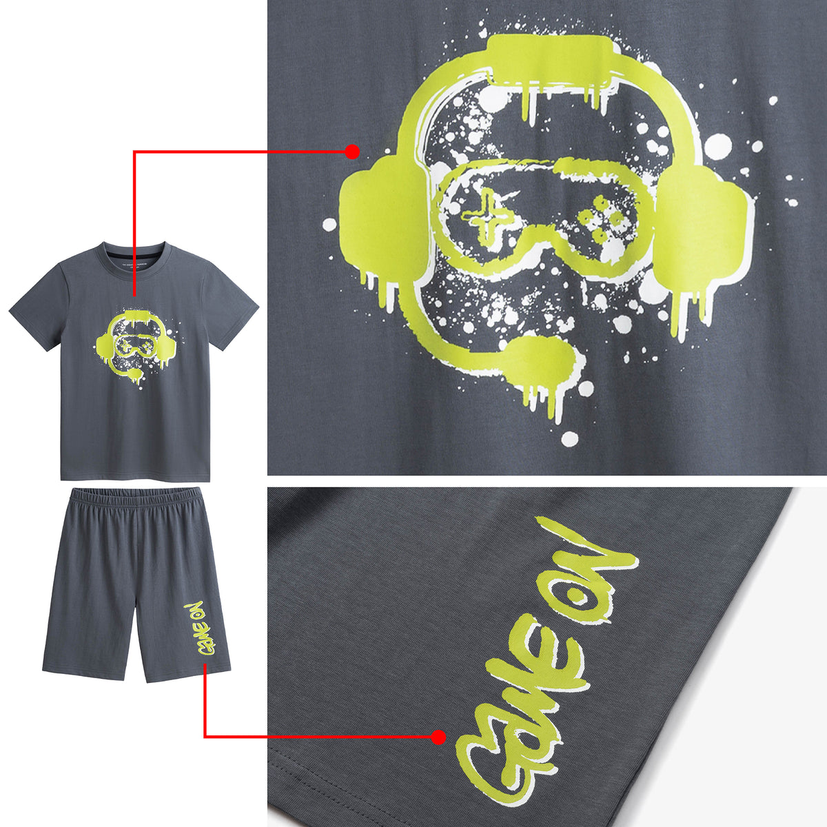 3PK Boys Shorty Pyjamas Techno