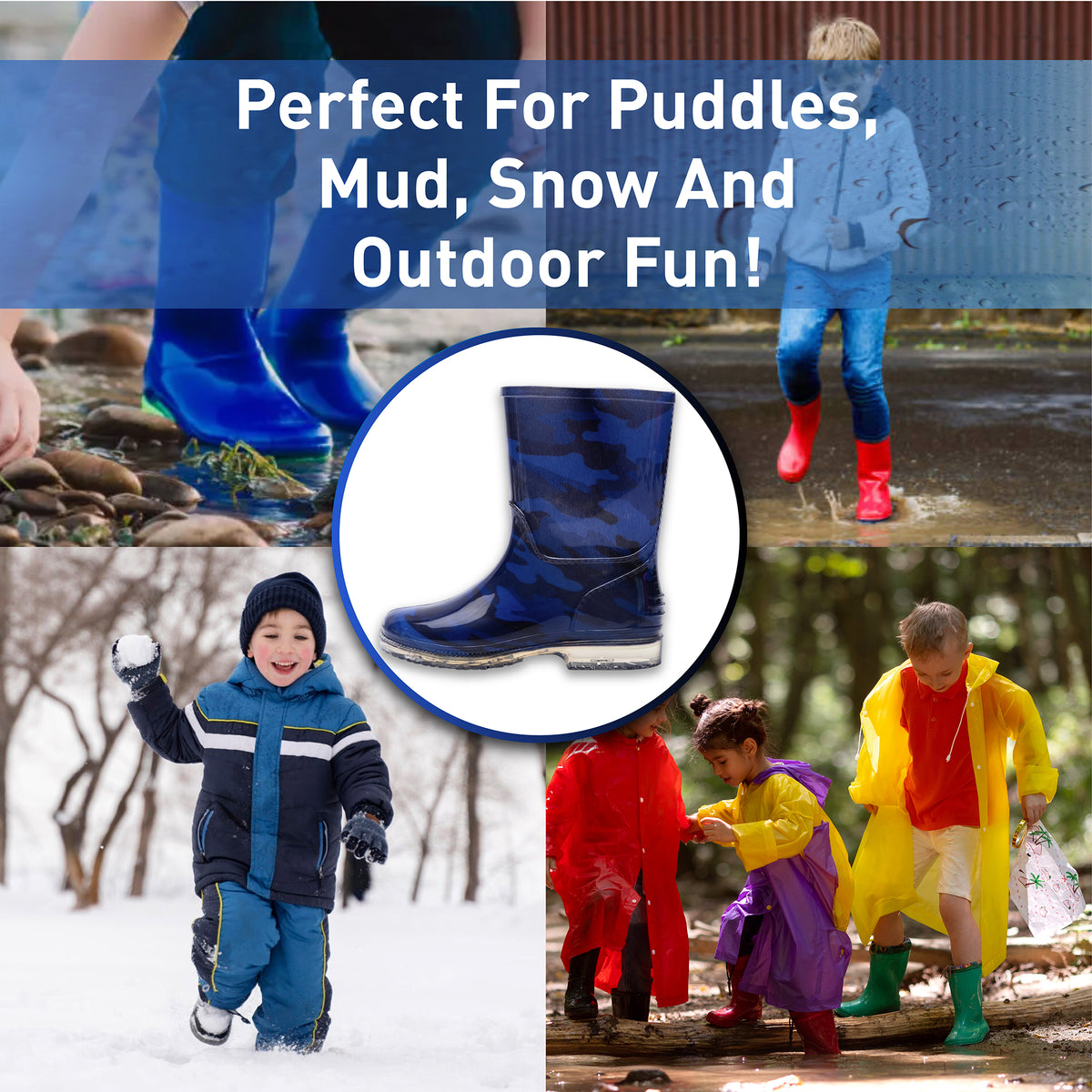 Boys Blue Welly Boots