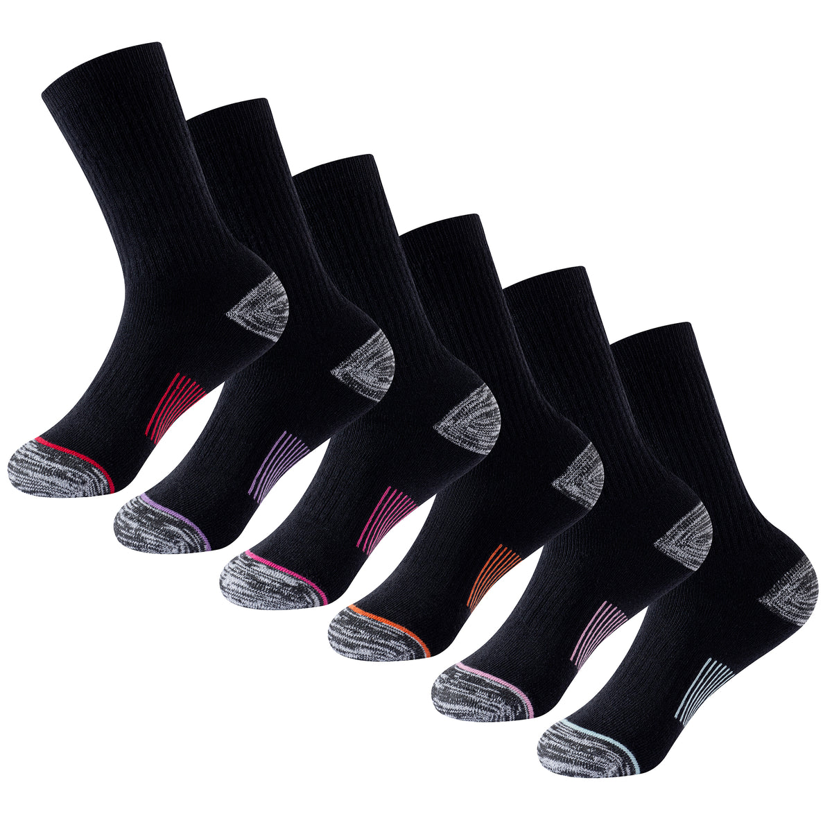 Womens 6pk Black Thermal Socks 