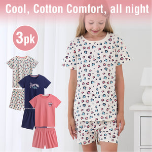 3PK Girls Shorty Pyjamas animal