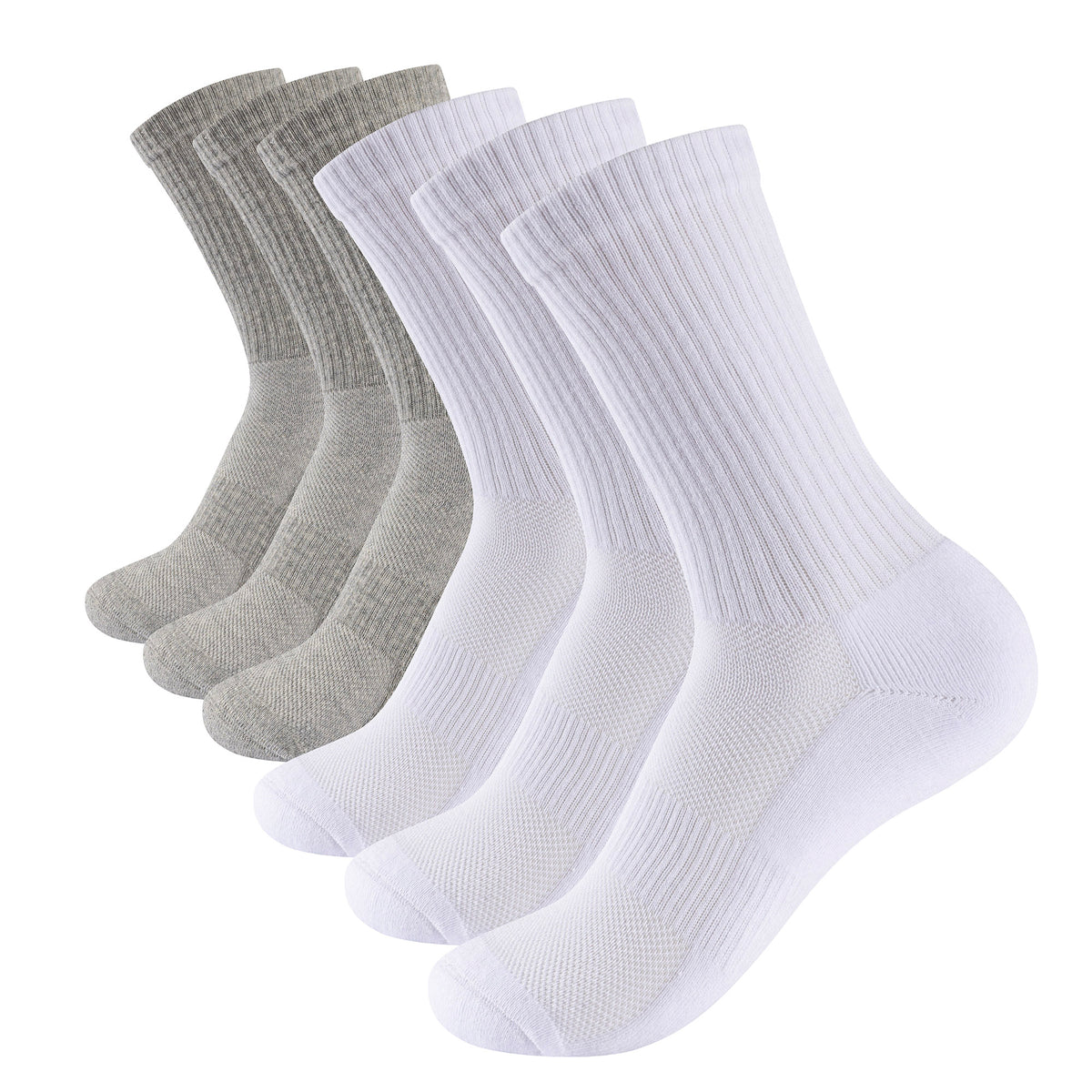 Mens 6 Pack Half Terry Sports Socks (Assorted)