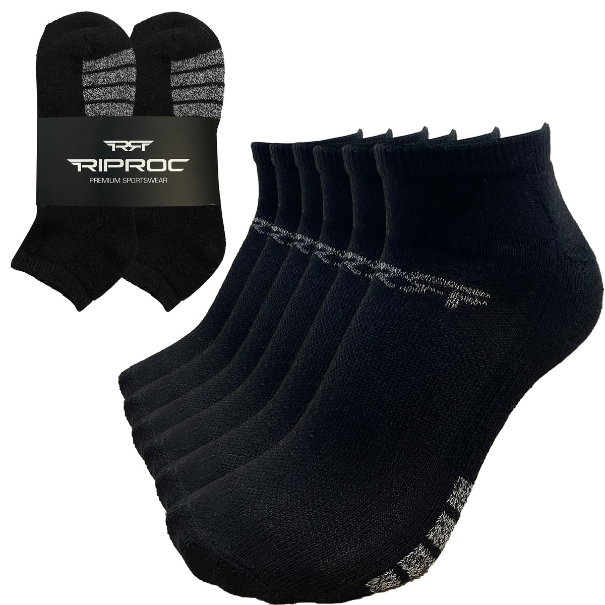 Mens 6 Pack Low Cut Sports Socks Black