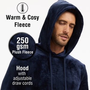 Mens Flannel & Sherpa Lined Black/Red LS Pyjamas Set 