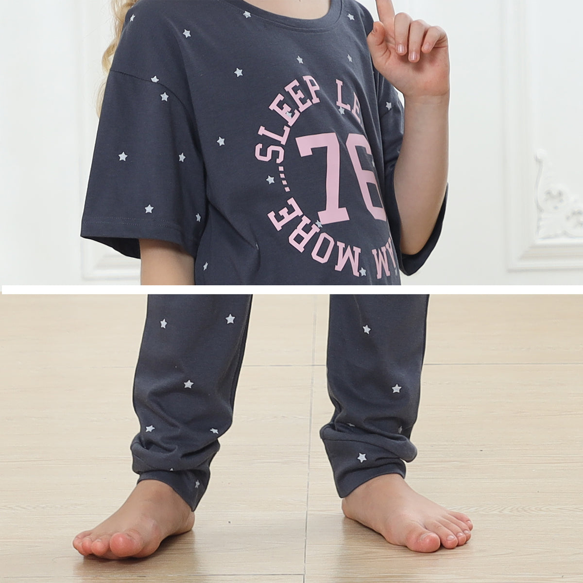 Girls Short Sleeve Sleepless / Stars Pyjamas