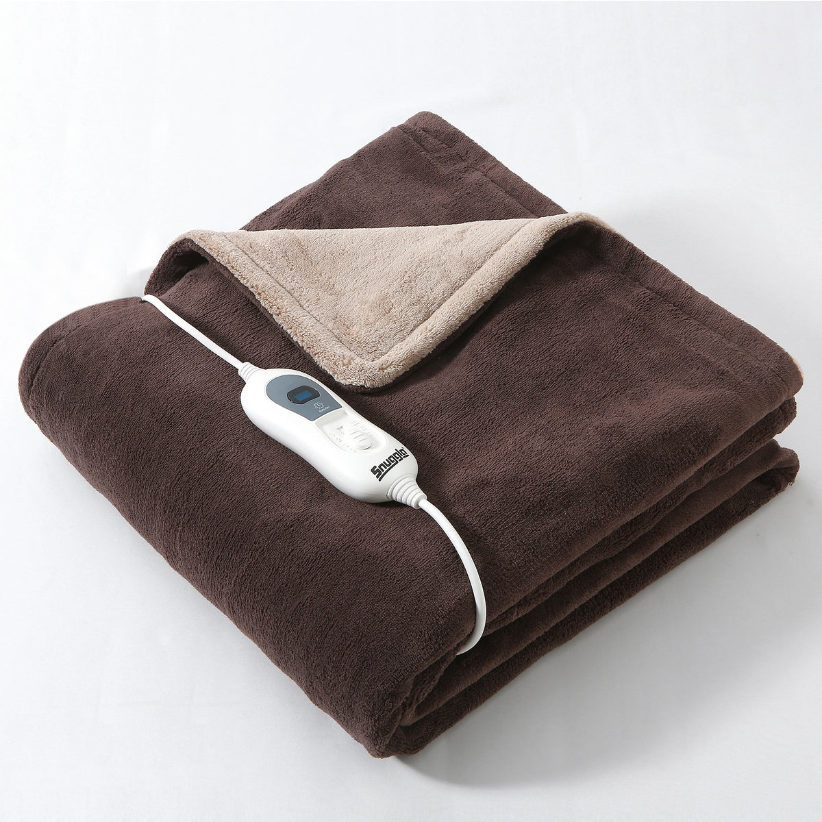 Luxurious Choloate Brown Fleece Heated Electric Throw