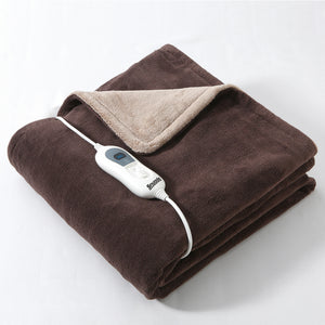 Luxurious Choloate Brown Fleece Heated Electric Throw