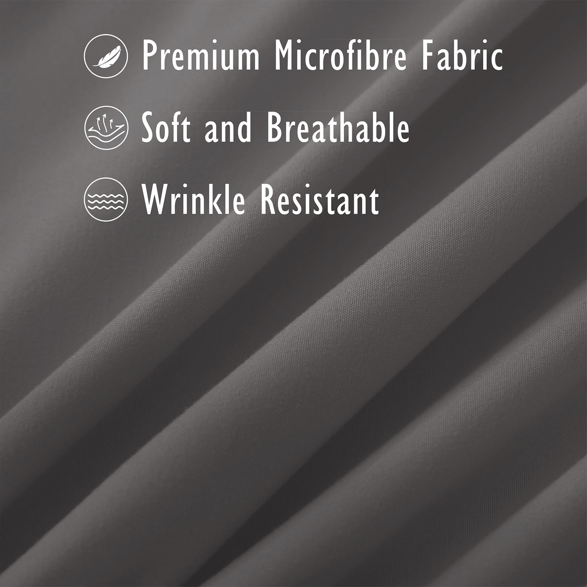 Grey 4pk Pillowcase - Microfibre