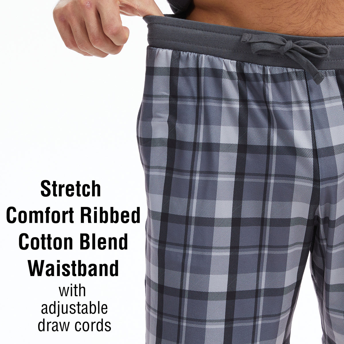 Mens Grey Checked Pyjama Set