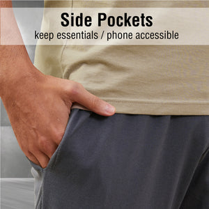 Mens 3PK Short Sleeved Long Khaki/Grey Pyjamas Set