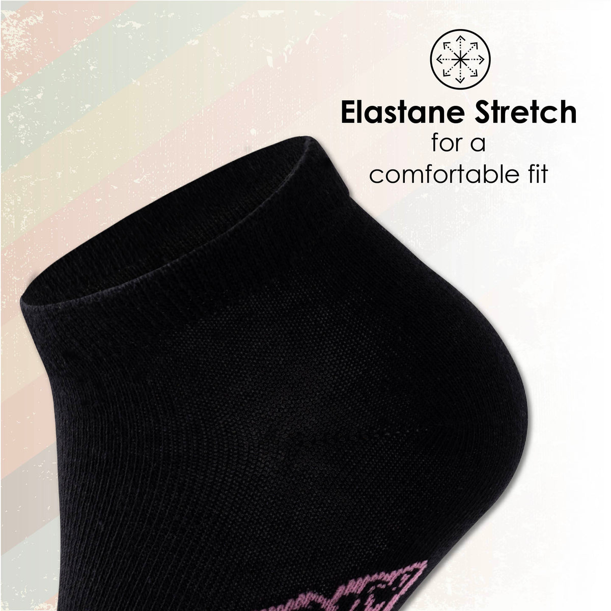 Womens 10 Pack Trainer Liner Socks (Butteryfly/Floral)
