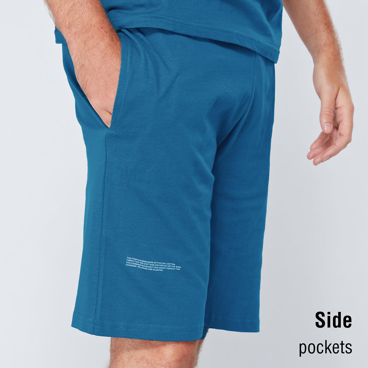 Blue Minimal Print Shorty Pyjamas Set