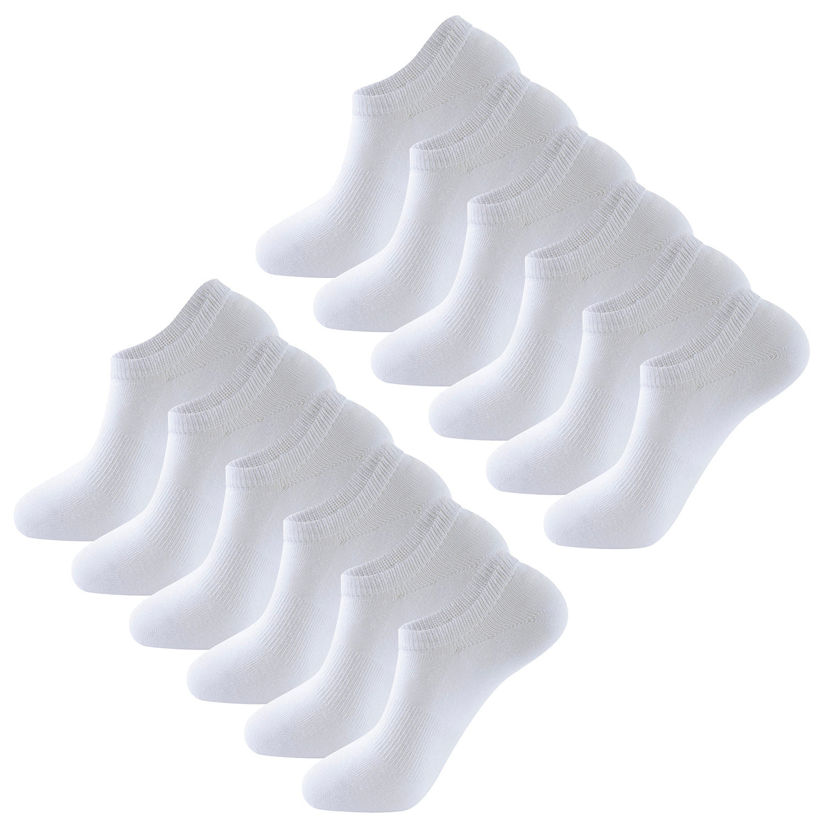 Womens 12 Pack Low Cut Trainer Socks (White)