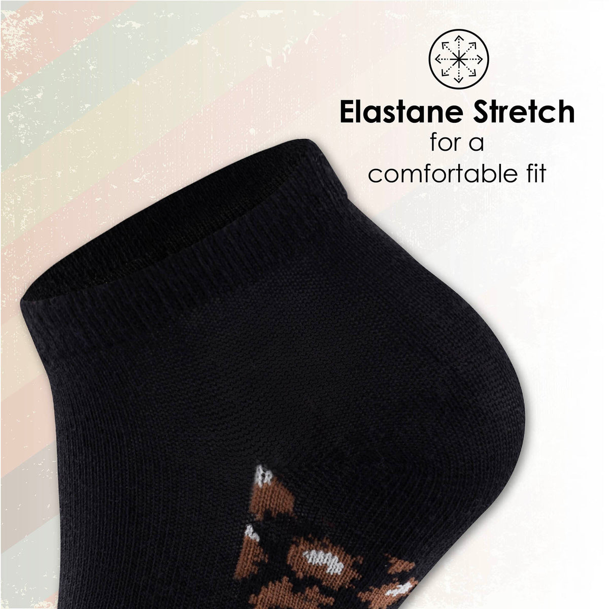 Womens 10 Pack Trainer Liner Socks (Animal - Black)