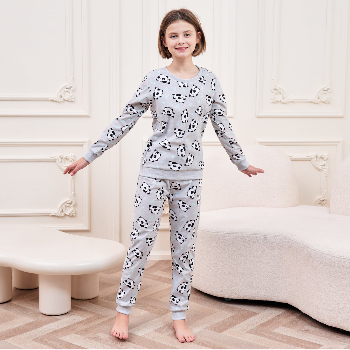 Girls LS Pyjamas Set Sleeping Panda