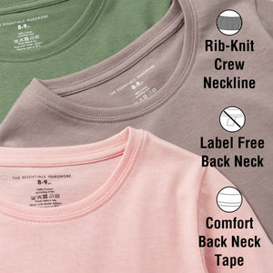 Girls 3pk Pink/Taupe/Olive T- Shirt