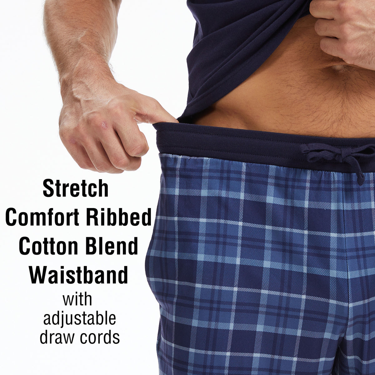 Mens Navy Check Shorty Pyjamas 