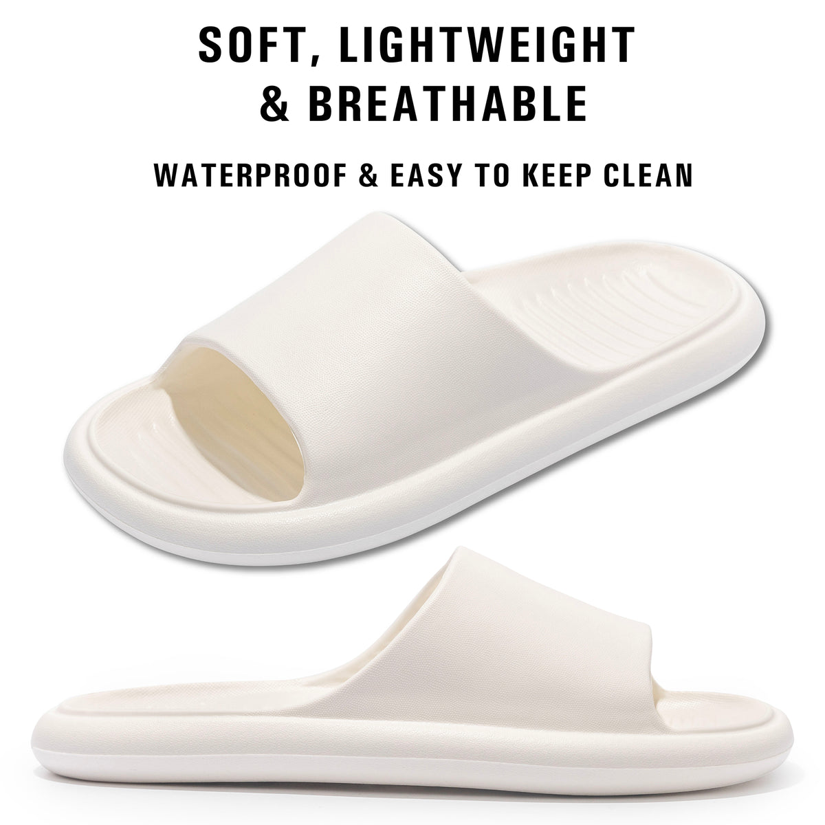 Ladies Anti-Slip Adult Sliders Cream