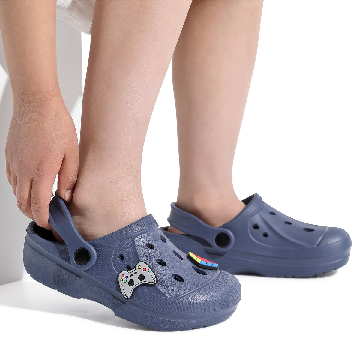 Boys Navy Clogs 