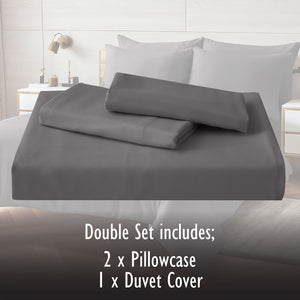 Grey Duvet Cover Set - Microfibre
