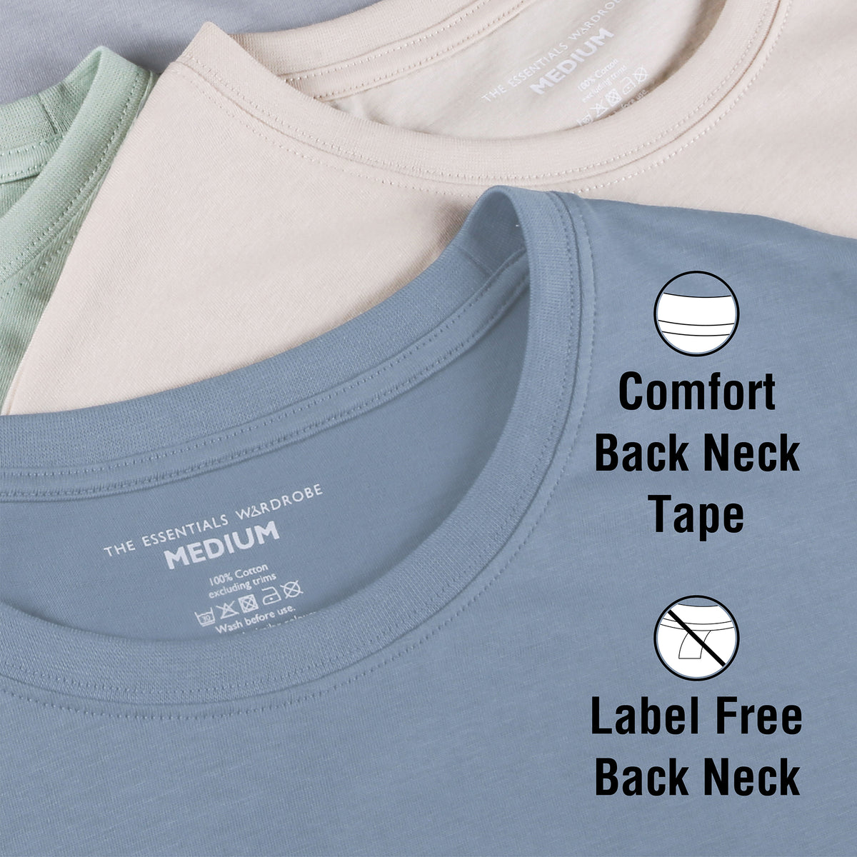 Mens 5 Pack T- Shirt (Pastel)