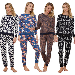 Ladies Cosy Animal Print Pyjamas Set 