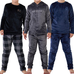 Boys Black Game controller Flannel Fleece Pyjama Set