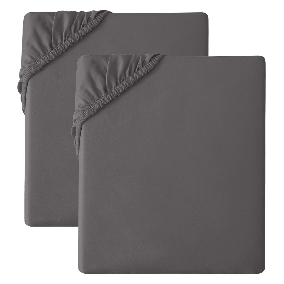 Grey 2pk Fitted Sheet - Microfibre