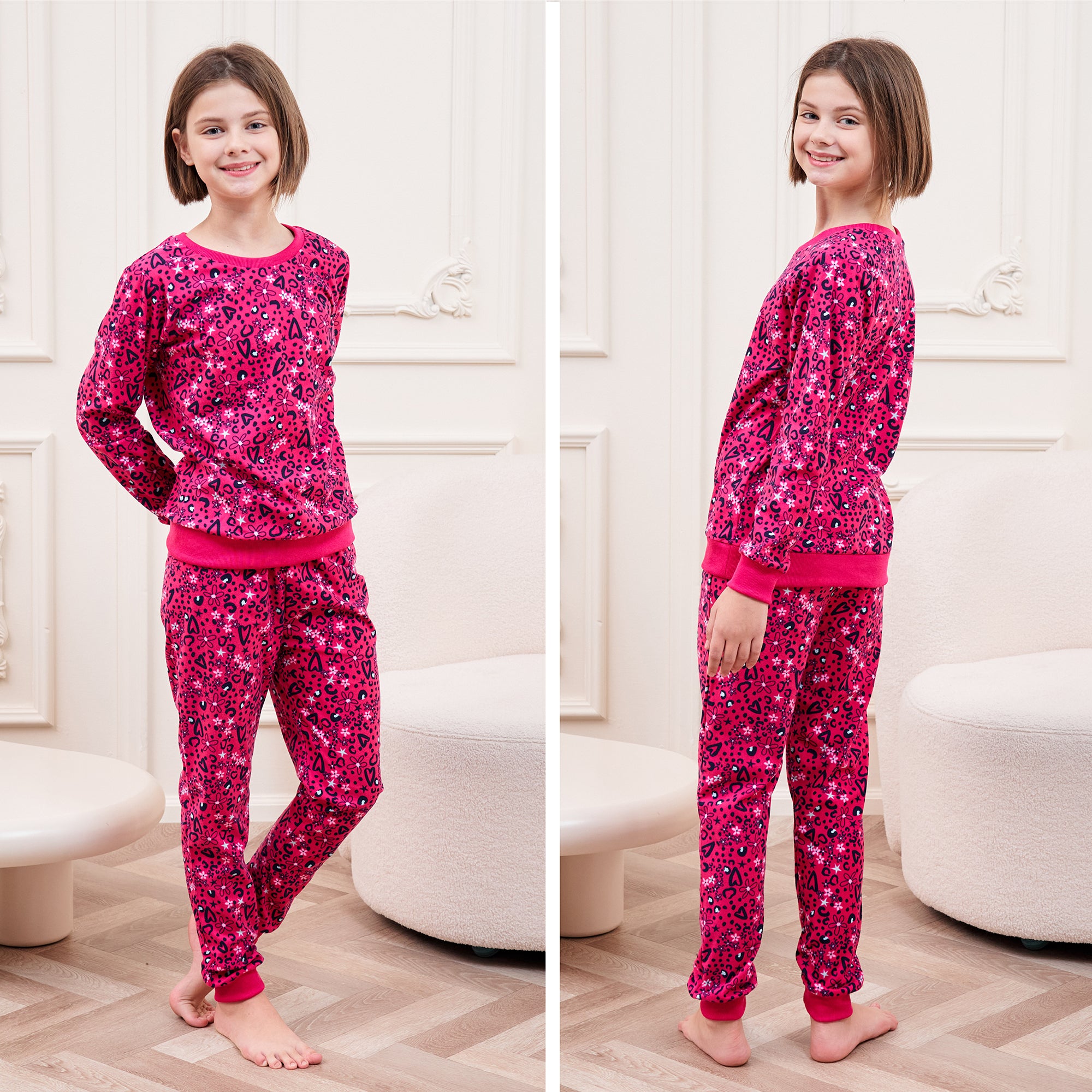 LS Girls Girls LS Pyjamas Set Doodle Print – TheEssentialsWardrobe