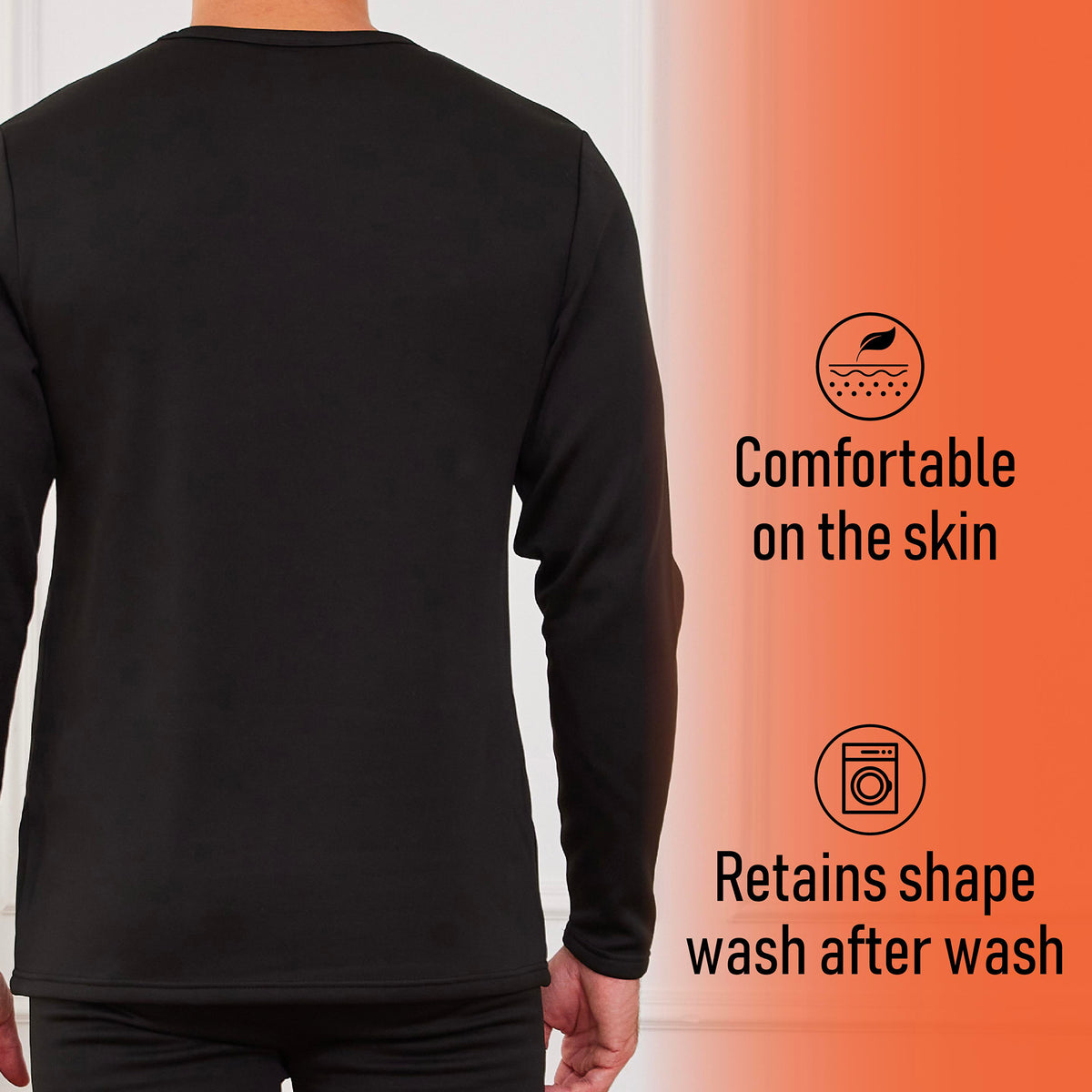 1PK Mens Thermal Underwear Black