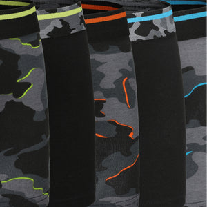 Boys 5 Pack Boxers Trunks Camo