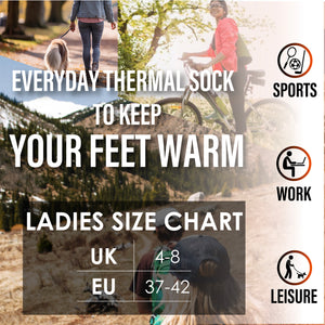 Womens 6pk Black Thermal Socks 