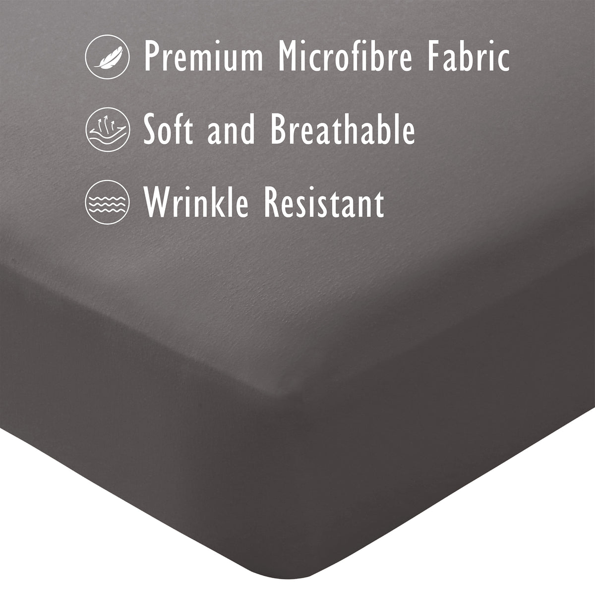 Grey 2pk Fitted Sheet - Microfibre