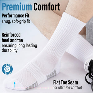 Mens 12 Pack Half Terry Sports Socks (White/Grey Striped)