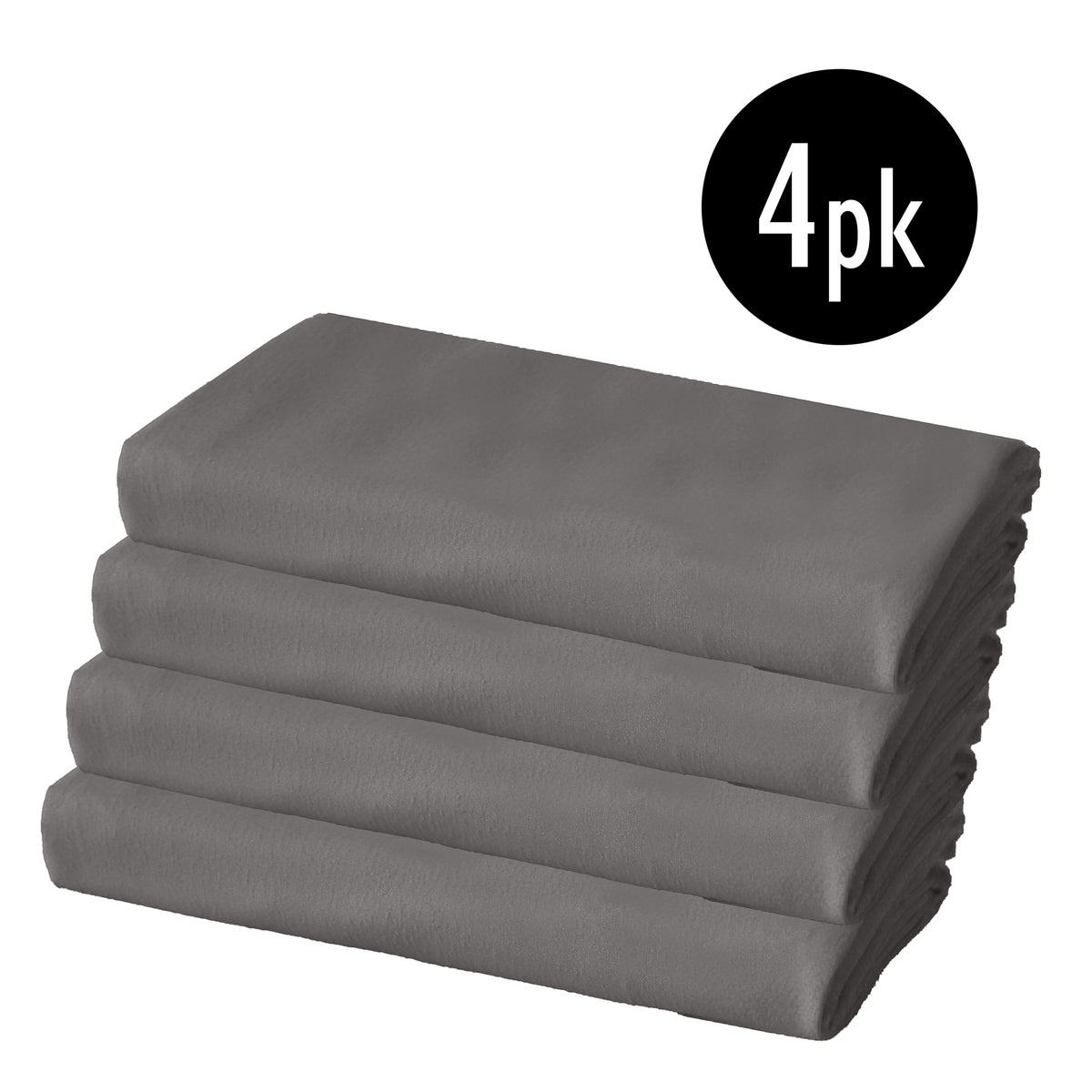 Grey 4pk Pillowcase - Microfibre