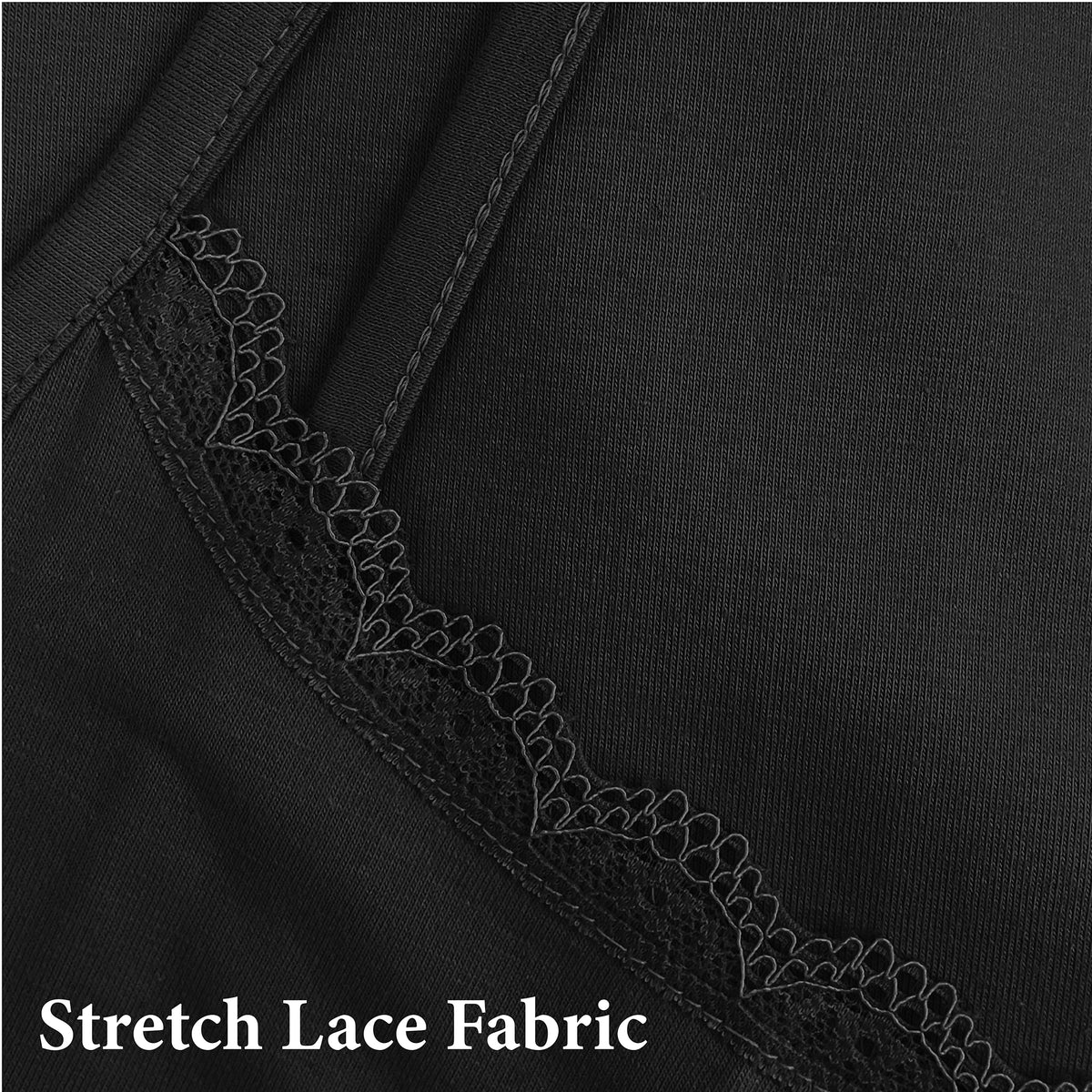 Ladies 1PK TEW Lace Cami Vest Black
