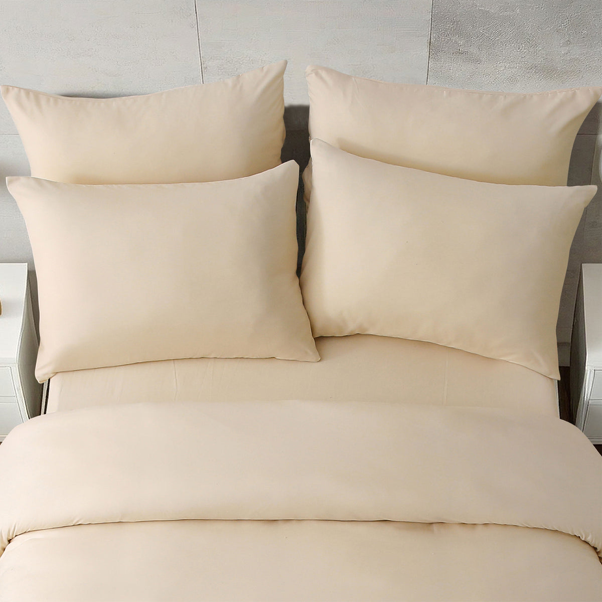 Beige 4pk Pillowcase - Microfibre